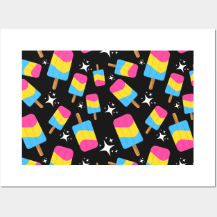 Seamless Reapeating Pansexual Pride Flag Ice Pop Pattern Posters and Art